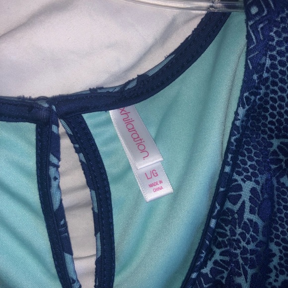 Blue lace mini dress - Picture 3 of 4